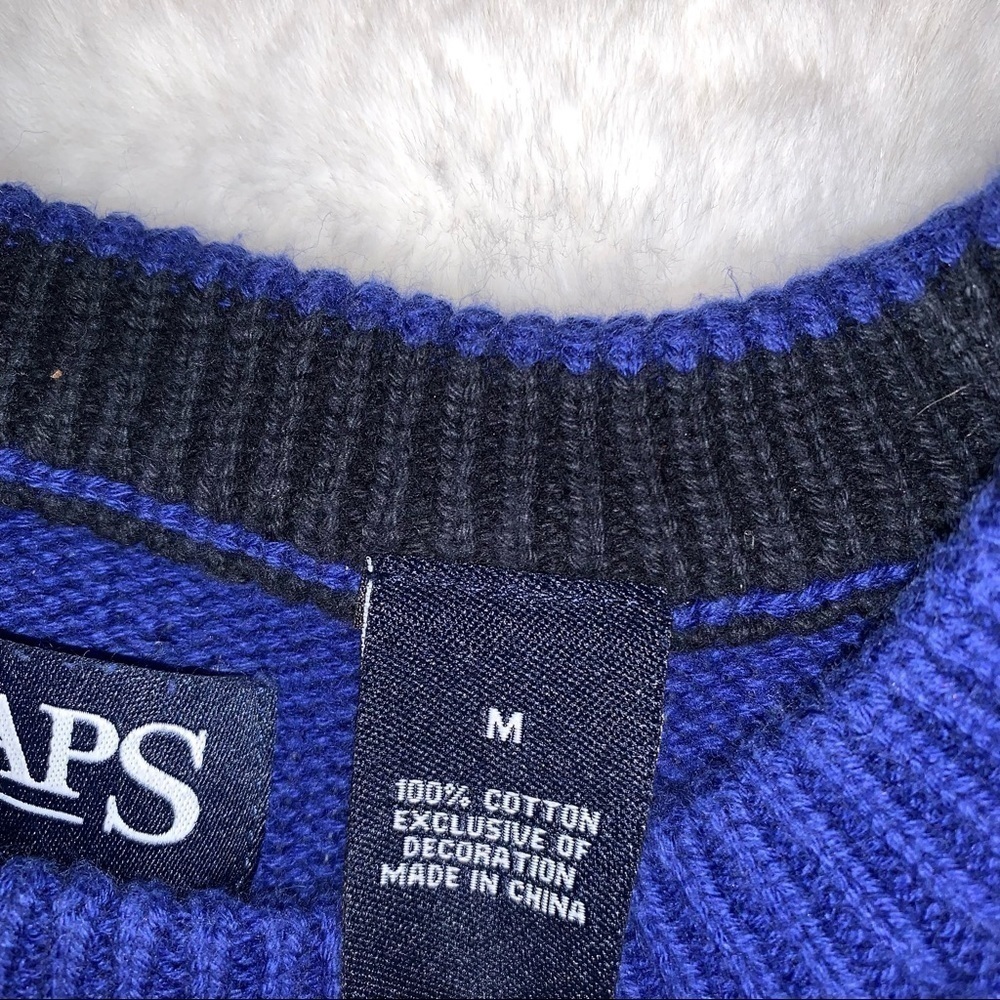 Chaps Royal Blue Cotton Sweater, sz M - Picture 5 of 8